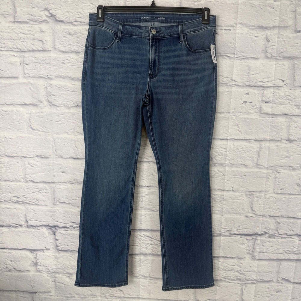 Old Navy Mid Rise Bootcut Jeans Medium Wash Size 14 Women Stretch NWT‎